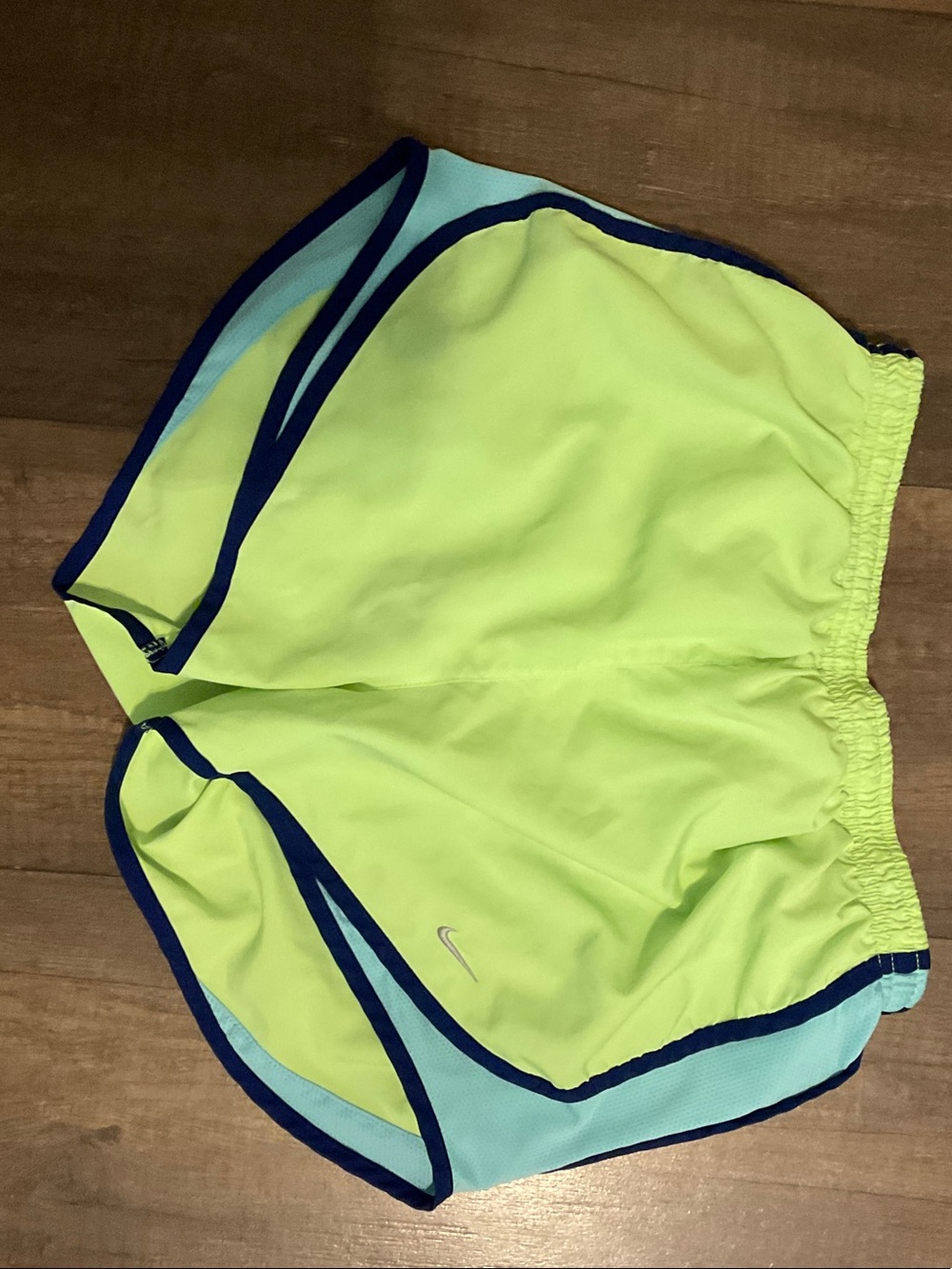 Nike Men’s Neon Yellow Swim Trunks with Navy Trim